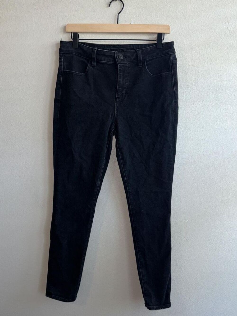 American Eagle Dream Stretch Jegging Size 10 Black Skinny Jeans High Rise